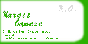 margit oancse business card